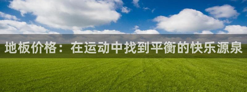 利记官网平台：地板价格：在运动中找到平衡的快乐源泉